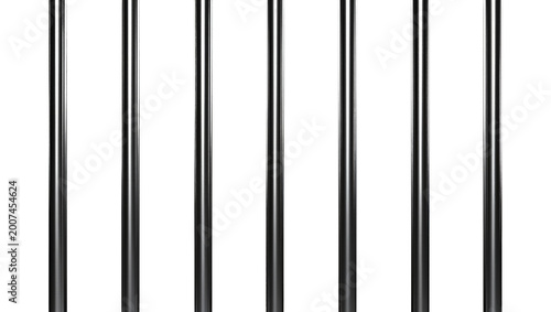 Принти на полотні Polished metal prison bars creating a sense of confinement, isolated on transpar