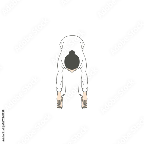 Baduanjin qigong pose Touch the Feet with Both Hands