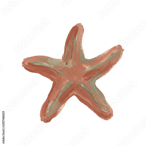  minimalist starfish illustration in muted terracotta