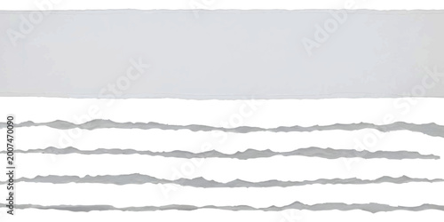 Φωτογραφία Set of four horizontal grey torn paper strips with rough ragged edges for design