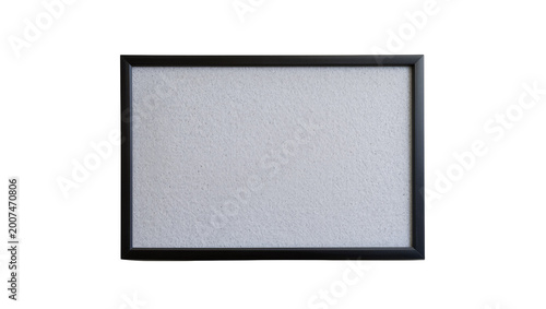 Tableau sur toile Dark wood framed bulletin board with textured surface, isolated on transparent b