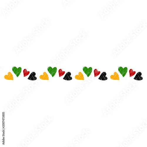Juneteenth Border, Pan-African Heart Border Graphic