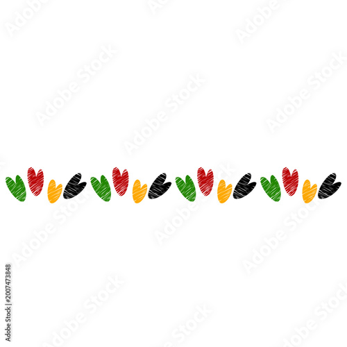 Juneteenth Border, Pan-African Heart Border Graphic