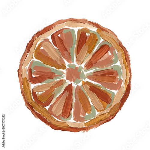 dried orange painted