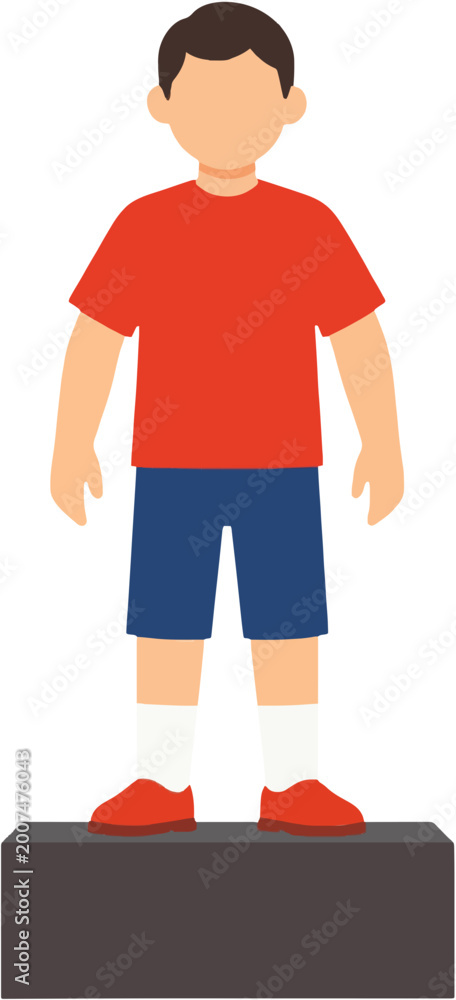 Fototapeta premium Person Standing on Pedestal Flat Icon Illustration