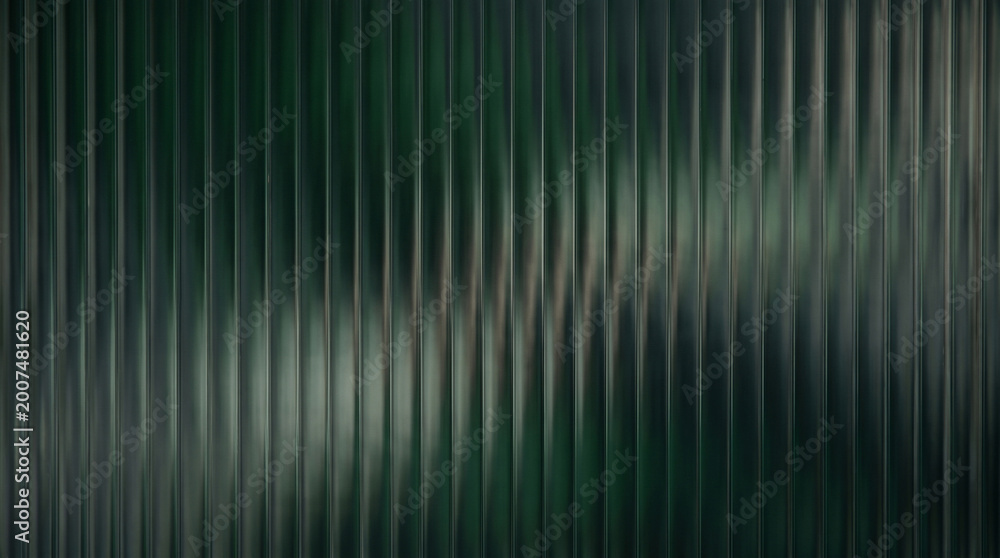 Fototapeta premium Reed Glass Surface Featuring Vertical Linear Ridges With A Subtle Dark Green Gradient, Ideal For Modern Abstract Design Elements, Textured Overlays, And Decorative Home Decor Applications.