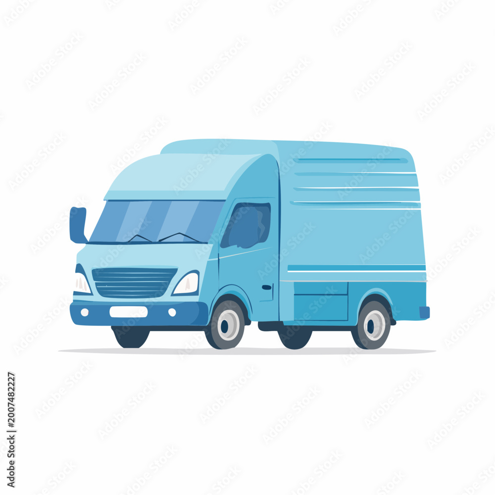 Fototapeta premium Blue Delivery Van Illustration