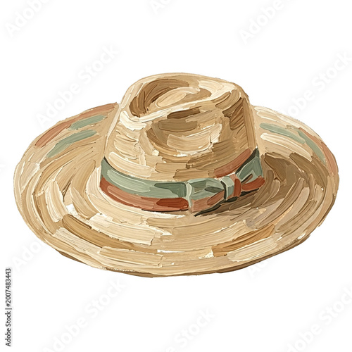 beige hat painted