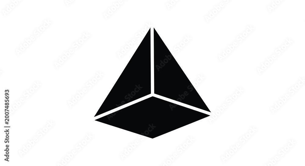 Fototapeta premium Pyramid shape silhouette on a white background