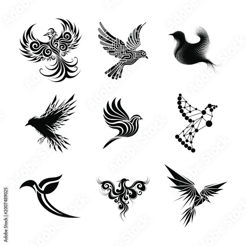 Abstract Bird Silhouette & Logo Vector Collection