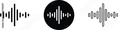 Foto Digital audio sound wave vector icon set featuring music frequency signal and vo