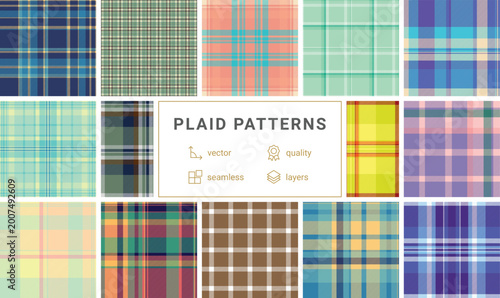 Tablou pe pânză Plaid collection designed for printable materials