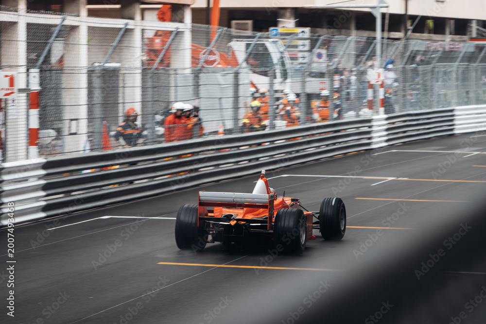 Fototapeta premium Ferrari F1 2002 at the Monaco F1 classic race