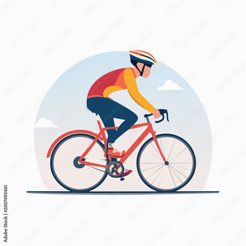 Obraz premium Cyclist Riding a Bicycle