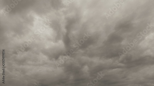 Schilderij op canvas Dramatic overcast sky with heavy grey storm clouds before rain