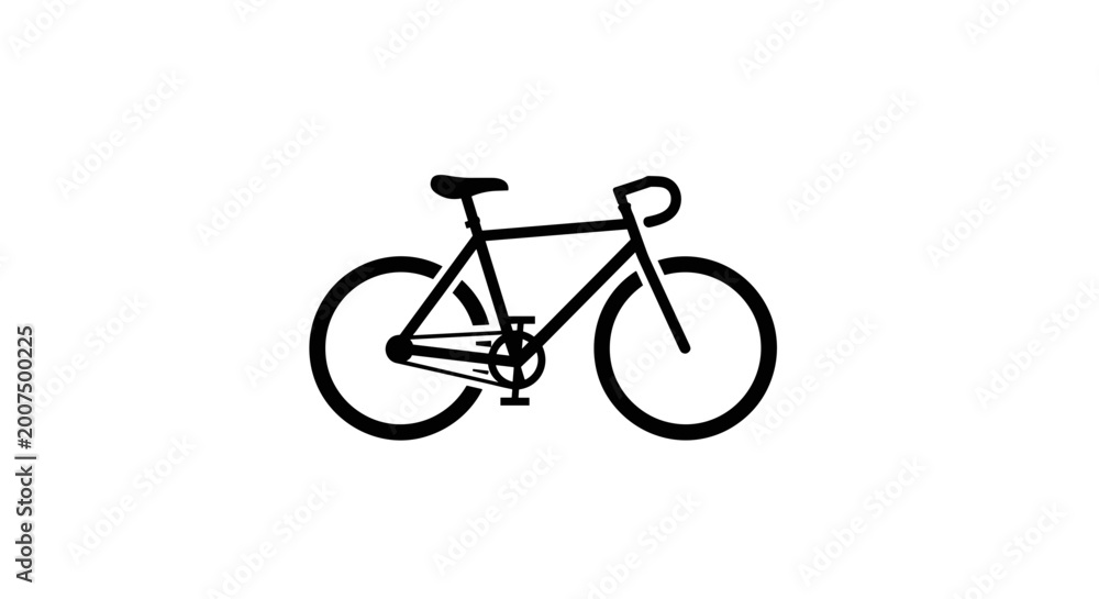 Fototapeta premium Bicycle Icon Black Outline Drawing.