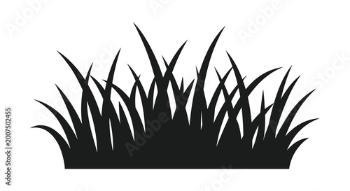 фотографія Black grass silhouette against a white background silhouette