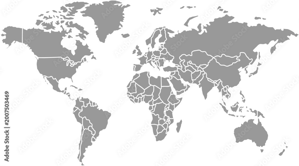 Obraz premium World Map Vector Minimalist Geographic Illustration
