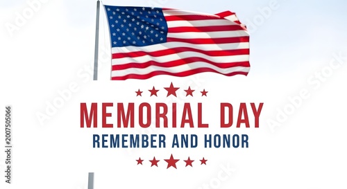 Memorial Day American Flag Remember and Honor
