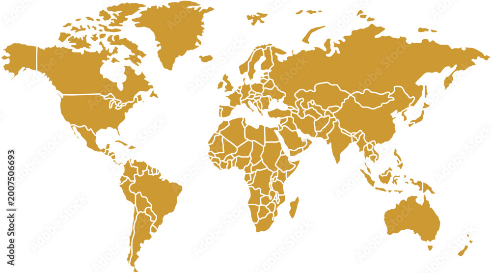 Obraz premium World Map Vector Professional Flat Layout