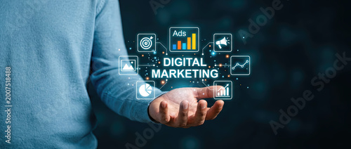 Digital marketing strategies for business growth interactive content display in a virtual environment engaging viewpoint for effective advertising concepts