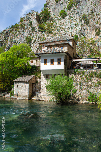 Buna river and the Blagaj Tekija.