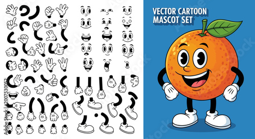 Orange Character Expressions and Poses for Creative Projects