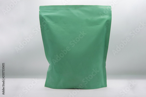 This pastel green stand-up pouch has a clean and professional look, making it perfect for modern product packaging.