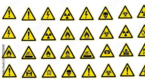Safety Symbols Depicting Risks in Industrial Environments