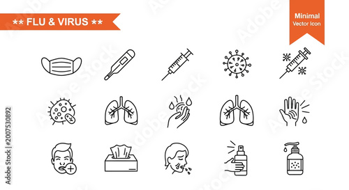 Health Awareness Icons for Educational Campaigns, Minimalist Design, Digital Graphics