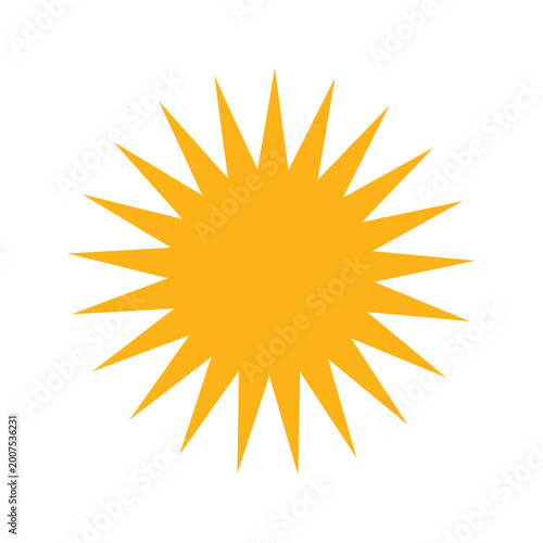 Bilde på lerret The official golden sun of Kurdistan featuring 21 symmetrical rays