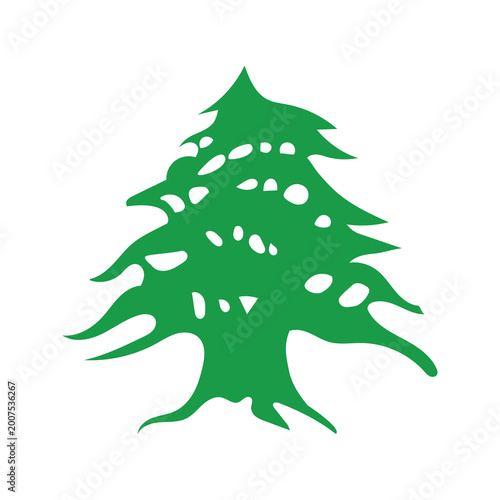 The official green Lebanon Cedar tree vector. Representing holiness, eternity, and peace, this icon is the central symbol of Lebanon’s national identity and its ancient natural heritage.