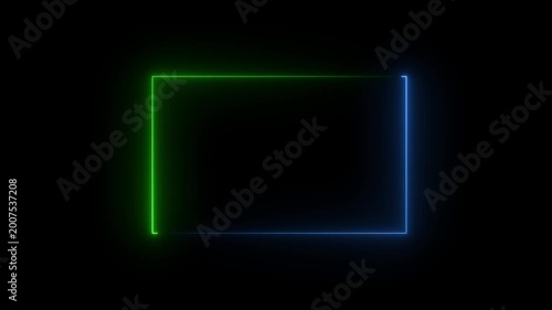 white laser effect neon glowing frame background. repetitive motion animation and flashing. Bright neon light effect isolated - 4k black background icon animation
