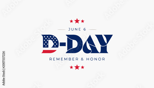 Canvas-taulu D-Day Normandy Landing vector illustration, June 6, remember and honor brave soldiers and historic sacrifice