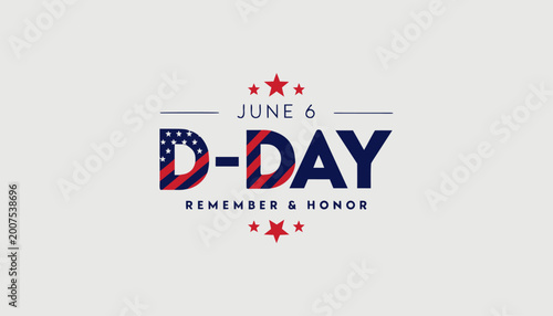 Obraz na plátne June 6 D-Day Normandy Landing vector, remembering and honoring courage, sacrifice, and historic military heroes