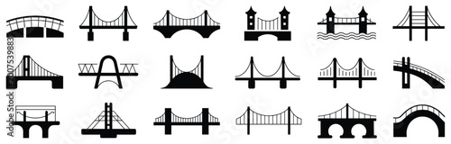 Fotografi Bridge Silhouette Collection: A diverse compilation of bridge structures showcasing architectural designs