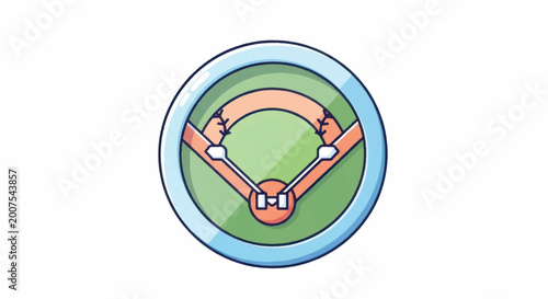 Baseball Field Icon Illustration.