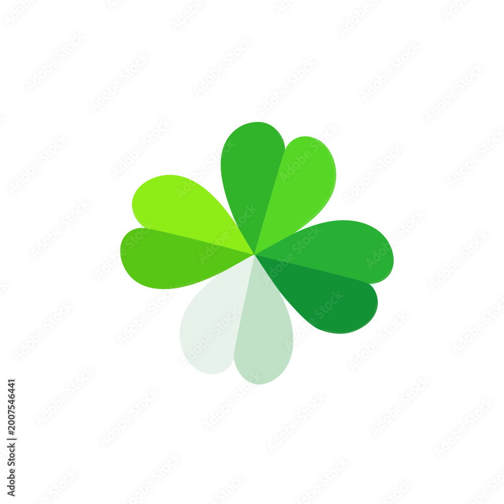 Fototapeta premium Green shamrock clover symbol of luck isolated