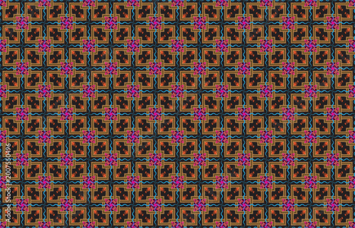 Aztec ethnic background design vector with a seamless pattern. Traditional motifs are illustrated. Element of a seamless pattern template