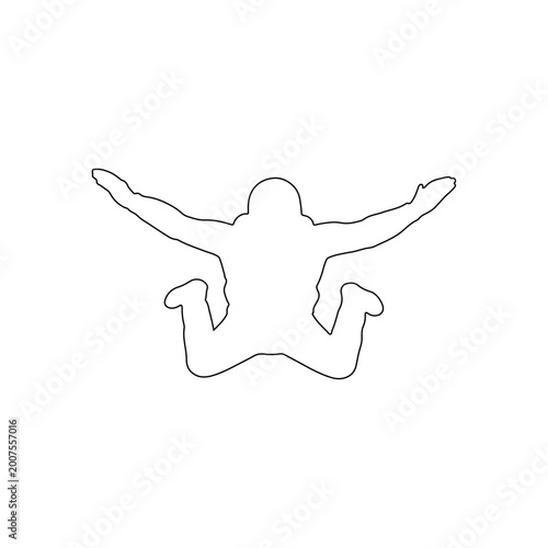 Bild auf Leinwand skydiver outline person in free fall extreme sport adventure and skydiving thril