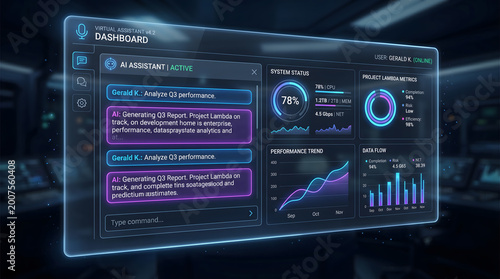 AI Virtual Assistant Dashboard Interface