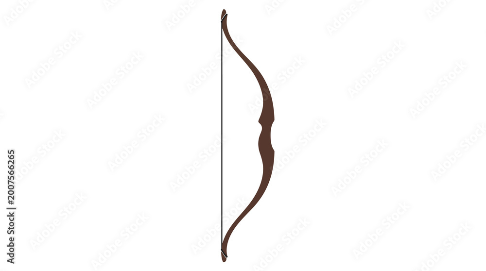 Obraz premium Traditional wooden bow isolated on white background