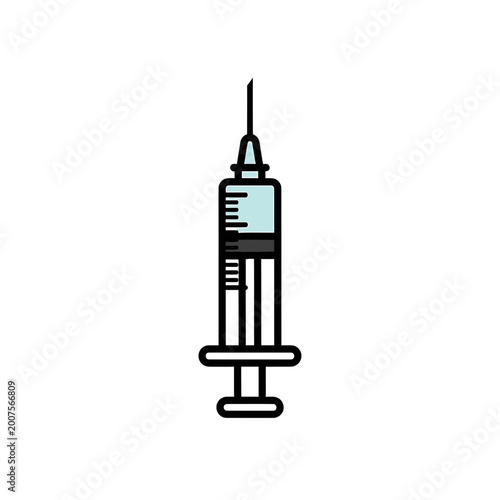 Syringe vector icon for medical healthcare and vaccination concept