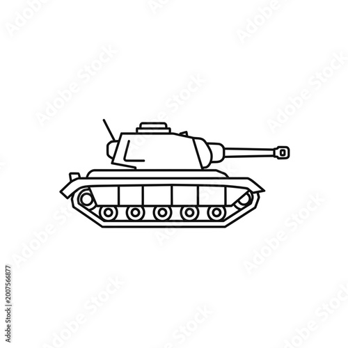 Simple line art illustration of a military tank armored vehicle