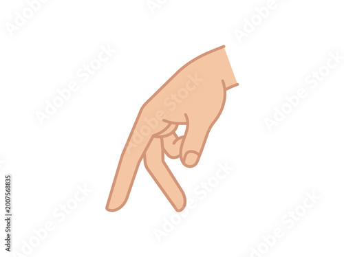 Flat Vector Illustration of a Human Hand Walking with Fingers as Legs Symbolizing Progress and Movement