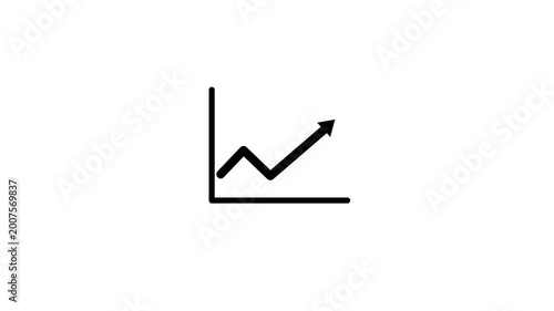Animated of graph chart icon with dollar sign isolated on background