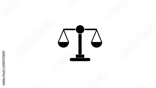 scale icon vector 2D animation isolated on white background. scale symbol template. Scales of justice. Court of law symbol.