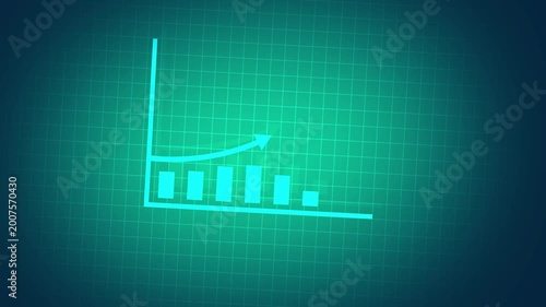 Business Growth And Success Arrow animation with glow