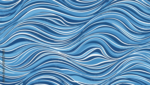 Blue Wavy Lines Pattern Design Element.