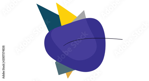 Blueberry Fruit with Colorful Geometric Shapes.